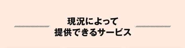 現況によって提供できるサービス