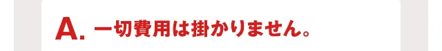 A.一切費用は掛かりません。